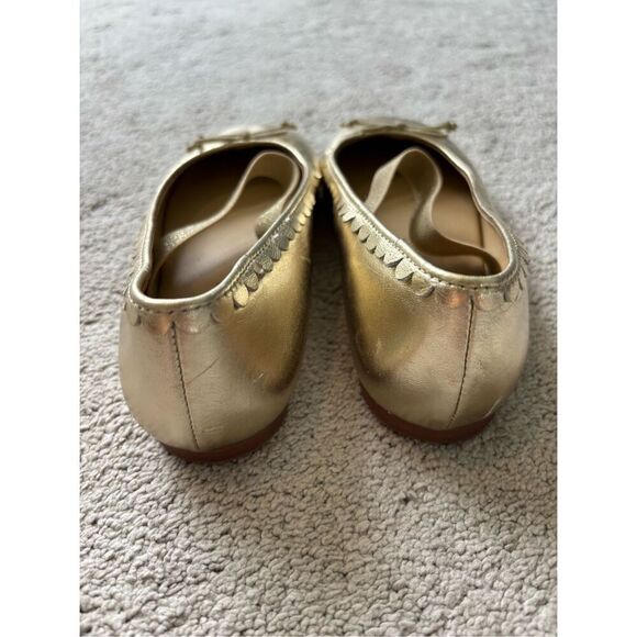 NEW Mini Boden Leather Ballet Flats Gold Metallic, $70 Sz 13c - Picture 8 of 9